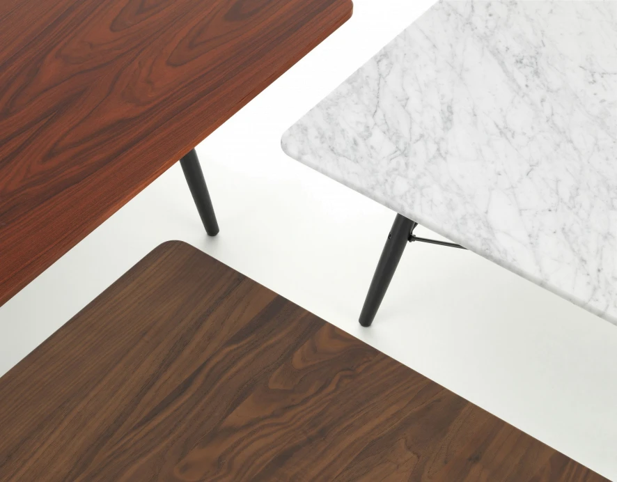 Vitra Eames Coffee Salontafel Vierkant Wit Marmer 4 Vitra Eames Coffee Salontafel Vierkant Wit Marmer - Afbeelding 4