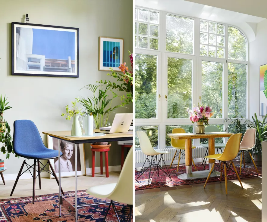 Vitra Eames DSR Fiberglass Stoel Zwart Onderstel, Parchment 13 Vitra Eames DSR Fiberglass Stoel Zwart Onderstel, Parchment - Afbeelding 13