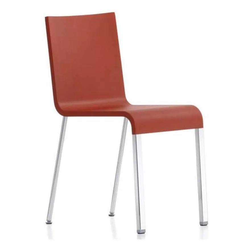Vitra .03 Stoel Met Chroom Onderstel Niet Stapelbaar Signaalrood 1 Vitra .03 Stoel Met Chroom Onderstel Niet Stapelbaar Signaalrood
