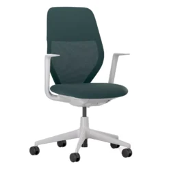 Vitra ACX Mesh Fixed Bureaustoel Grijs Onderstel Pine Green