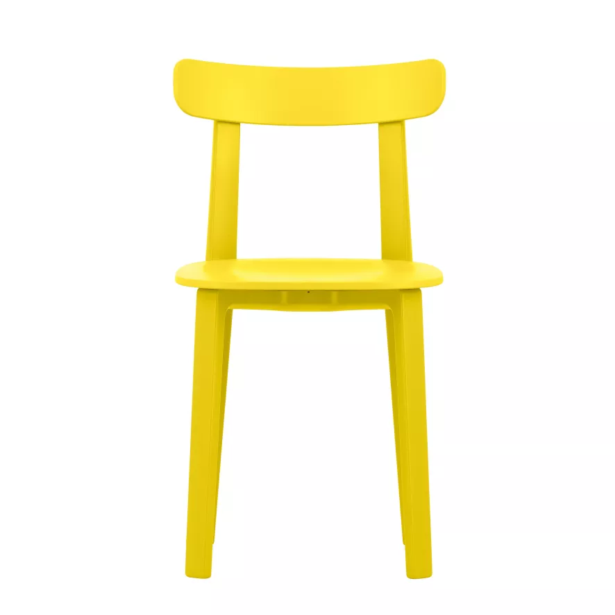 Vitra All Plastic Stoel Met Viltglijders Buttercup 1 Vitra All Plastic Stoel Met Viltglijders Buttercup