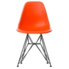 Vitra Eames DSR Stoel Zwart Gepoedercoat Onderstel, Poppy Red