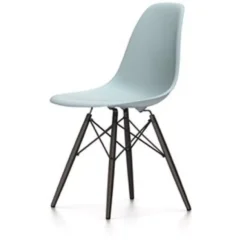 Vitra Eames DSW Stoel Zwart Esdoorn Onderstel, Ijsgrijs