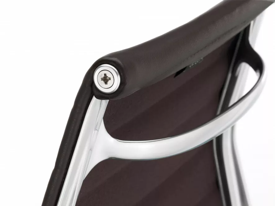 Vitra EA 104 Stoel Leder Nero, Onderstel Verchroomd 12 Vitra EA 104 Stoel Leder Nero, Onderstel Verchroomd - Afbeelding 12