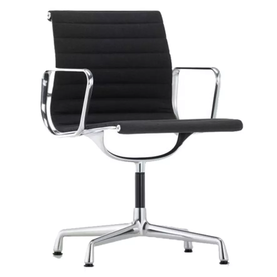 Vitra EA 107 Stoel Hopsak Nero, Onderstel Verchroomd 2 Vitra EA 107 Stoel Hopsak Nero, Onderstel Verchroomd - Afbeelding 2
