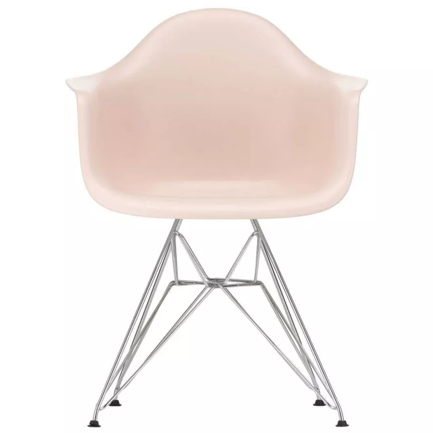Vitra Eames DAR Stoel Verchroomd Onderstel, Zacht Rose 1 Vitra Eames DAR Stoel Verchroomd Onderstel, Zacht Rose