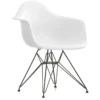 Vitra Eames DAR Stoel Zwart Gepoedercoat Onderstel, Wit
