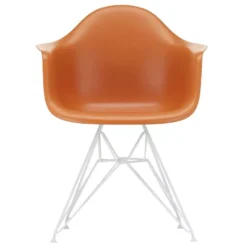 Vitra DAR Stoel, Kuip Rusty Orange, Onderstel Wit Gepoedercoat