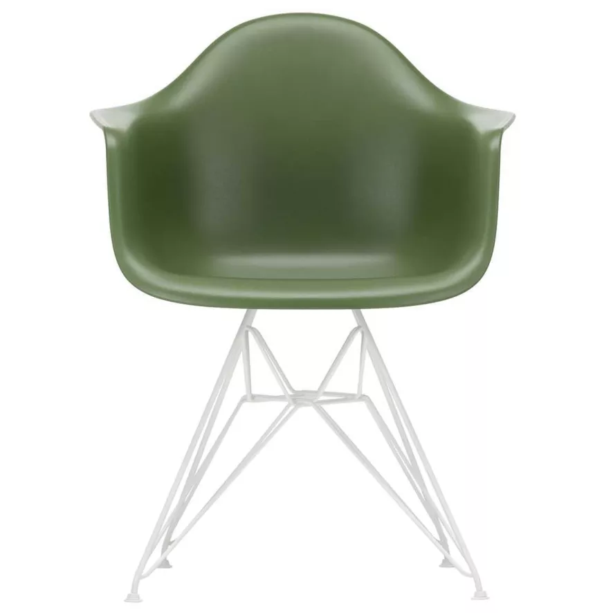 Vitra DAR Stoel, Kuip Forest, Onderstel Wit Gepoedercoat 1 Vitra DAR Stoel, Kuip Forest, Onderstel Wit Gepoedercoat