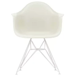 Vitra DAR Stoel, Kuip Pebble, Onderstel Wit Gepoedercoat