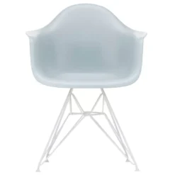 Vitra DAR Stoel, Kuip Ijsgrijs, Onderstel Wit Gepoedercoat
