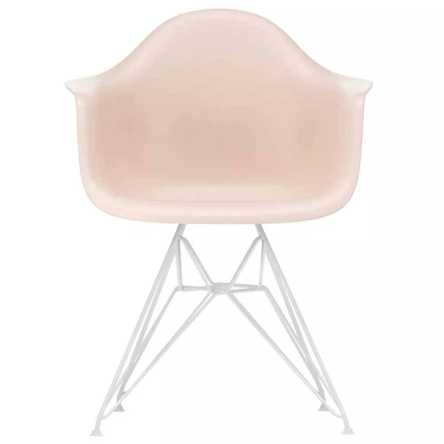 Vitra DAR Stoel, Kuip Zacht Rose, Onderstel Wit Gepoedercoat 1 Vitra DAR Stoel, Kuip Zacht Rose, Onderstel Wit Gepoedercoat