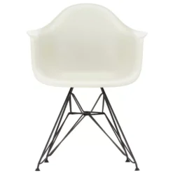 Vitra Eames DAR Stoel Zwart Gepoedercoat Onderstel, Pebble