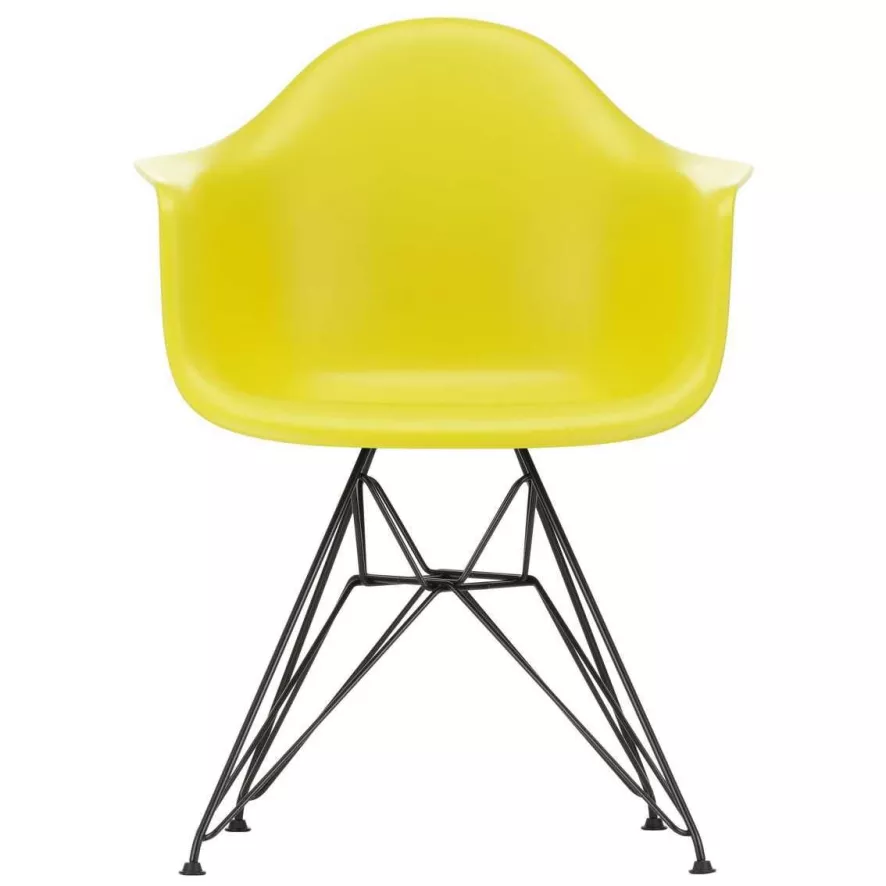 Vitra Eames DAR Stoel Zwart Gepoedercoat Onderstel, Wit 3 Vitra Eames DAR Stoel Zwart Gepoedercoat Onderstel, Wit - Afbeelding 3