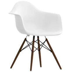 Vitra Eames DAW Stoel Donker Esdoorn Onderstel, Wit