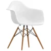 Vitra Eames DAW Stoel Geelachtig Esdoorn Onderstel, Wit