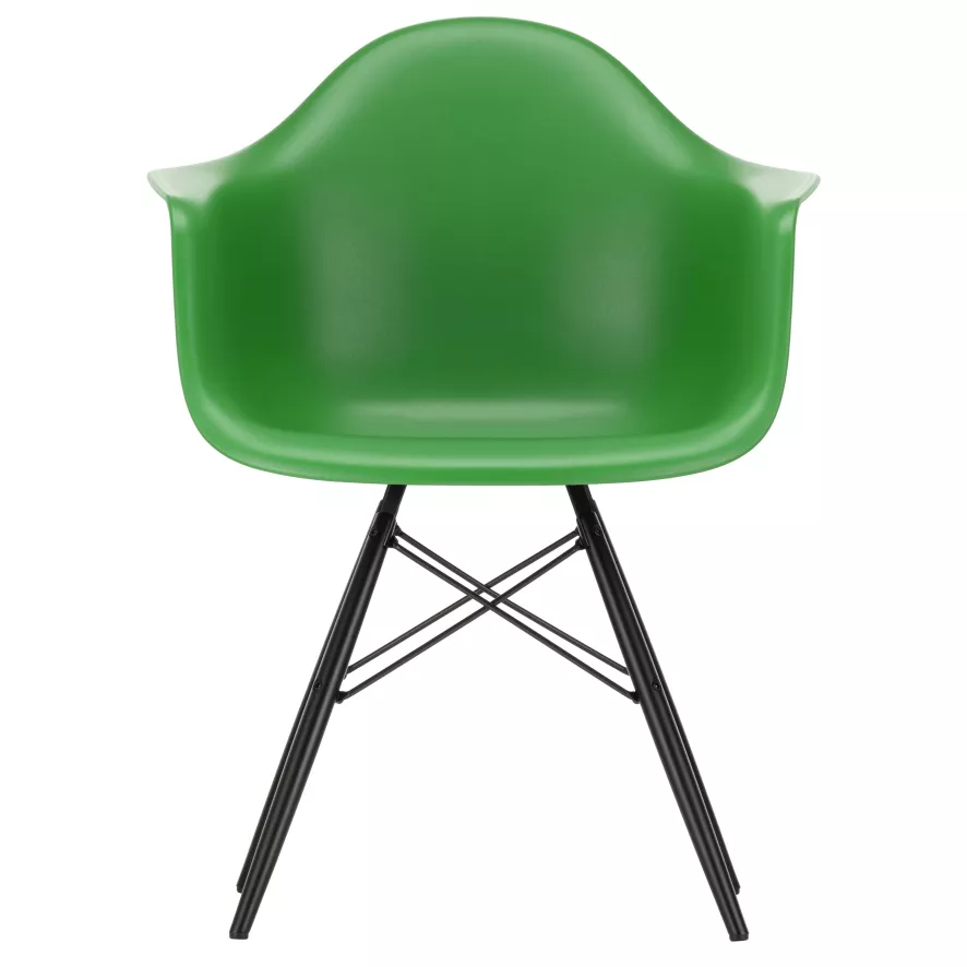 Vitra Eames DAW Stoel Zwart Esdoorn Onderstel, Groen 1 Vitra Eames DAW Stoel Zwart Esdoorn Onderstel, Groen