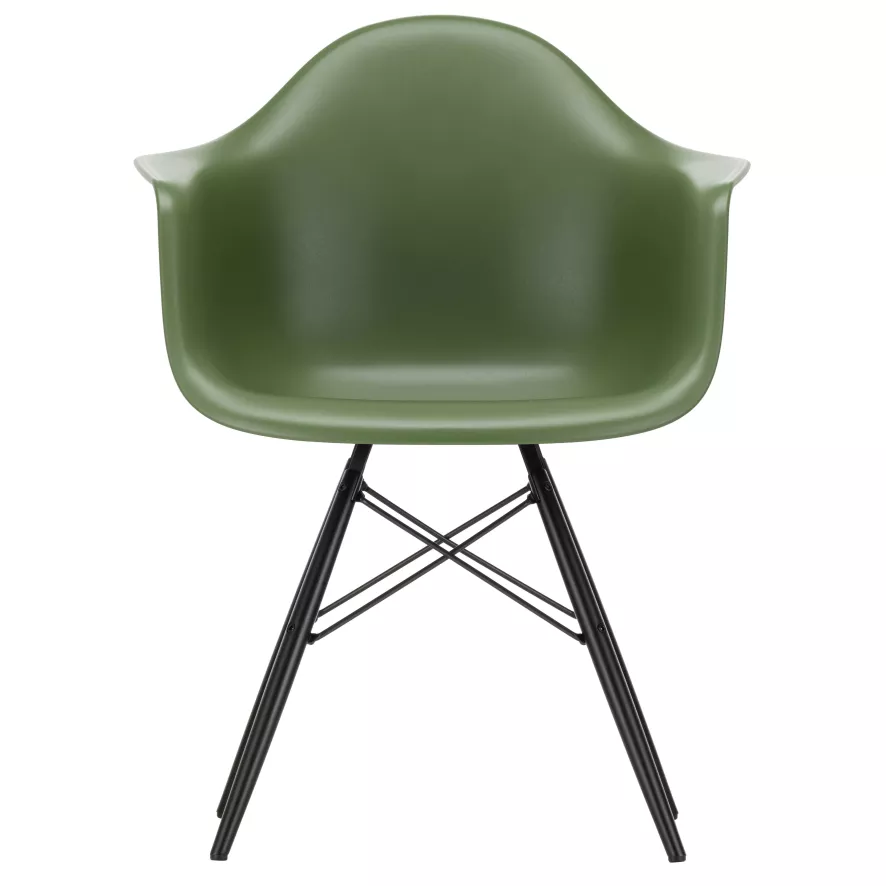 Vitra Eames DAW Stoel Zwart Esdoorn Onderstel, Forest 1 Vitra Eames DAW Stoel Zwart Esdoorn Onderstel, Forest