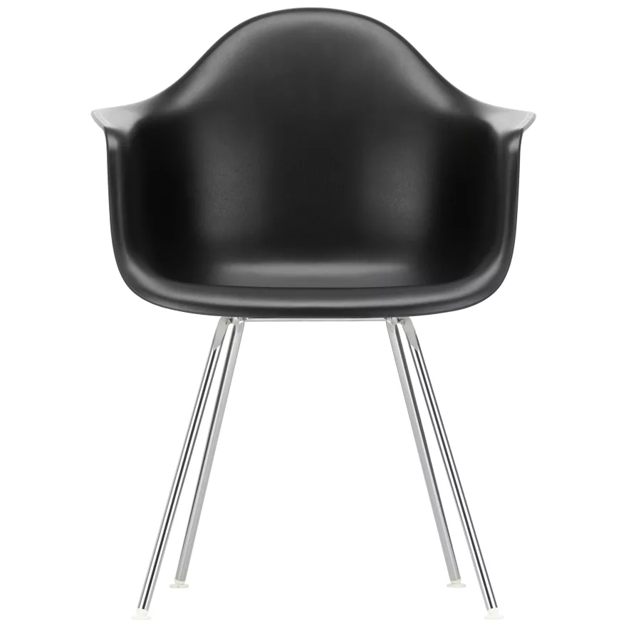Vitra Eames DAX Stoel Verchroomd Onderstel, Diepzwart 1 Vitra Eames DAX Stoel Verchroomd Onderstel, Diepzwart