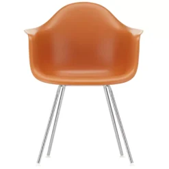 Vitra Eames DAX Stoel Verchroomd Onderstel, Rusty Orange