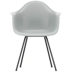 Vitra Eames DAX Stoel Zwart Gepoedercoat Onderstel, Helder Grijs