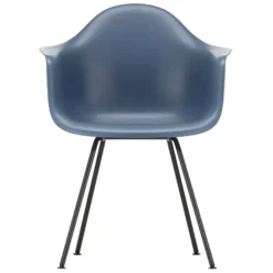 Vitra Eames DAX Stoel Zwart Gepoedercoat Onderstel, Zeeblauw