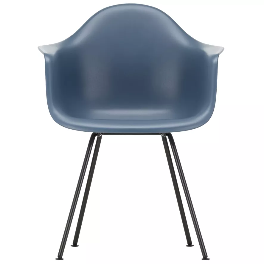 Vitra Eames DAX Stoel Zwart Gepoedercoat Onderstel, Zeeblauw 1 Vitra Eames DAX Stoel Zwart Gepoedercoat Onderstel, Zeeblauw