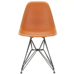 Vitra Eames DSR Stoel Zwart Gepoedercoat Onderstel, Rusty Orange