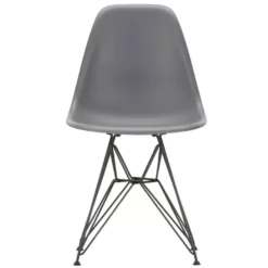 Vitra Eames DSR Stoel Zwart Gepoedercoat Onderstel, Graniet Grijs