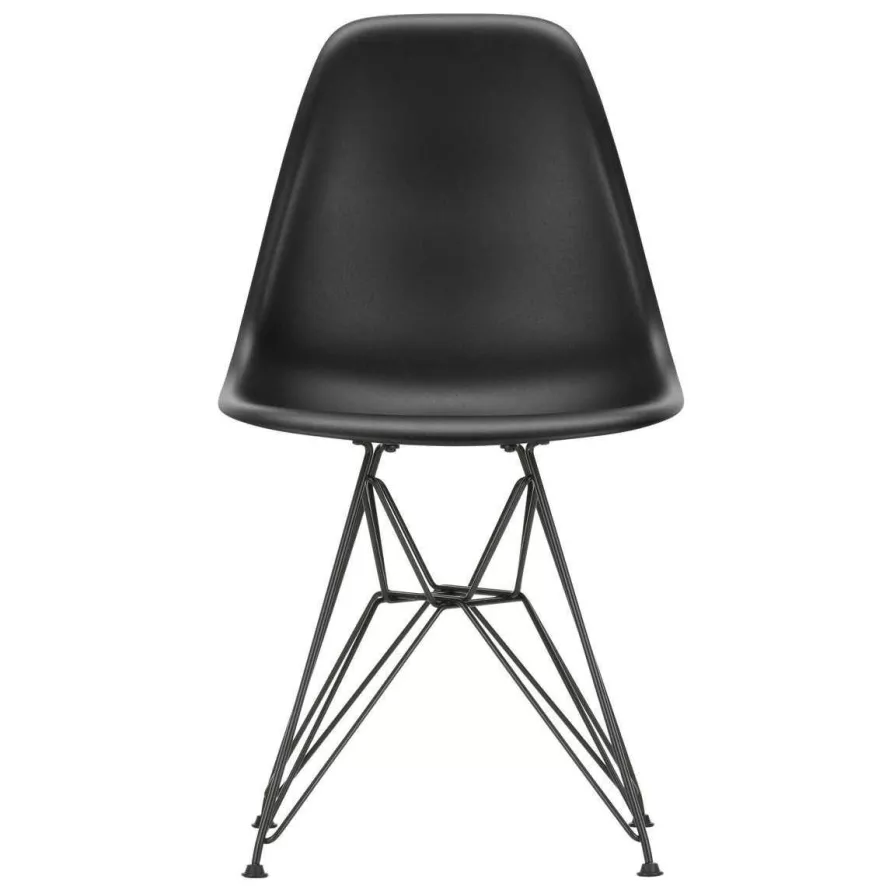 Vitra Eames DSR Stoel Zwart Gepoedercoat Onderstel, Graniet Grijs 2 Vitra Eames DSR Stoel Zwart Gepoedercoat Onderstel, Graniet Grijs - Afbeelding 2