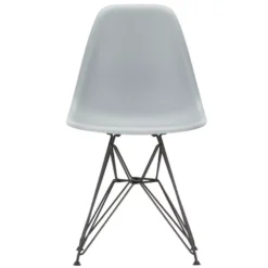 Vitra Eames DSR Stoel Zwart Gepoedercoat Onderstel, Helder Grijs