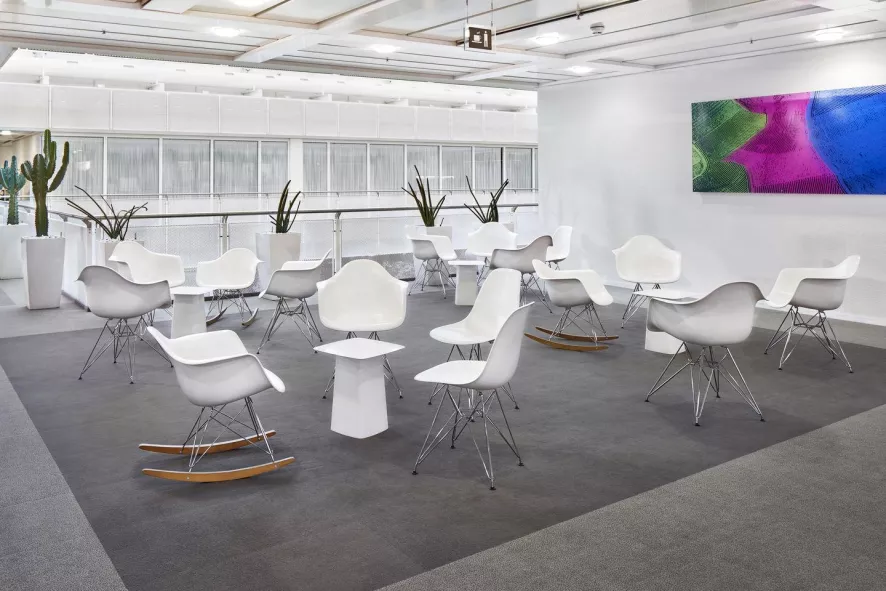 Vitra Eames DSR Stoel Verchroomd Onderstel, Graniet Grijs 8 Vitra Eames DSR Stoel Verchroomd Onderstel, Graniet Grijs - Afbeelding 8