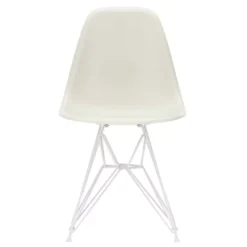 Vitra DSR Stoel, Kuip Pebble, Onderstel Wit Gepoedercoat