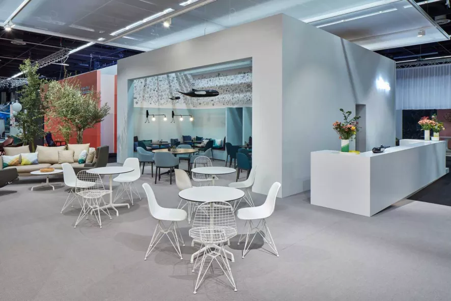 Vitra DSR Stoel, Kuip Pebble, Onderstel Wit Gepoedercoat 3 Vitra DSR Stoel, Kuip Pebble, Onderstel Wit Gepoedercoat - Afbeelding 3