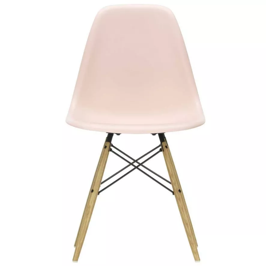 Vitra Eames DSW Stoel Geelachtig Esdoorn Onderstel, Zacht Rose 1 Vitra Eames DSW Stoel Geelachtig Esdoorn Onderstel, Zacht Rose