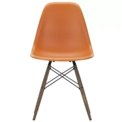 Vitra Eames DSW Stoel Donker Esdoorn Onderstel, Rusty Orange