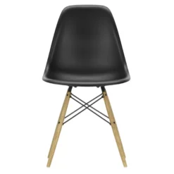 Vitra Eames DSW Stoel Met Essen Onderstel, Diepzwart