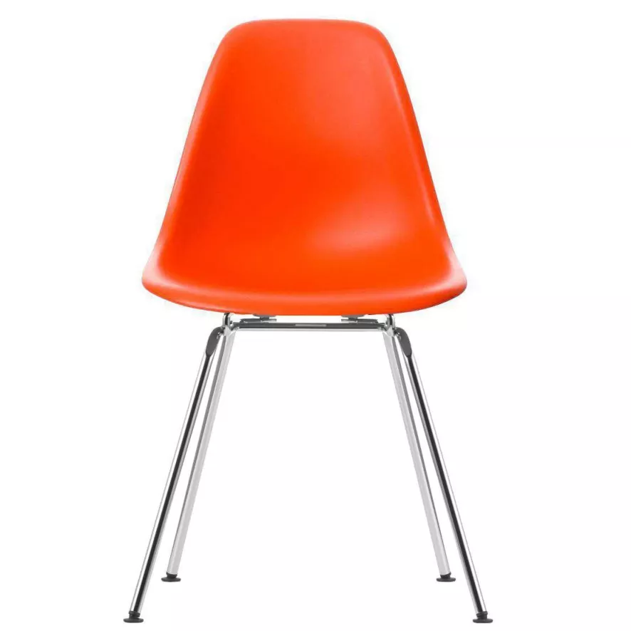 Vitra Eames DSX Stoel Verchroomd Onderstel, Poppy Red 1 Vitra Eames DSX Stoel Verchroomd Onderstel, Poppy Red