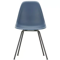 Vitra Eames DSX Stoel Zwart Gepoedercoat Onderstel, Zeeblauw