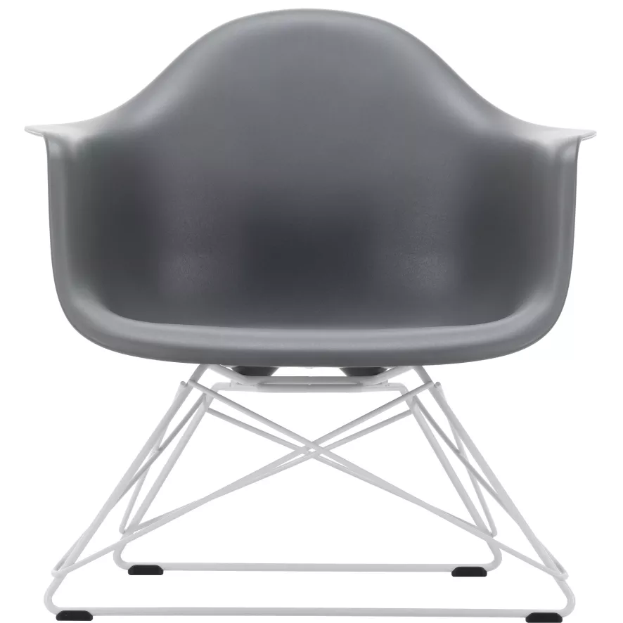 Vitra Eames LAR Loungestoel Wit Onderstel, Graniet Grijs 1 Vitra Eames LAR Loungestoel Wit Onderstel, Graniet Grijs