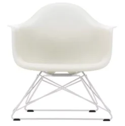 Vitra Eames LAR Loungestoel Wit Onderstel, Pebble