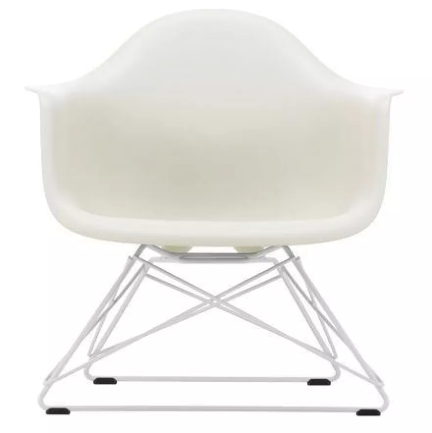 Vitra Eames LAR Loungestoel Wit Onderstel, Pebble 1 Vitra Eames LAR Loungestoel Wit Onderstel, Pebble