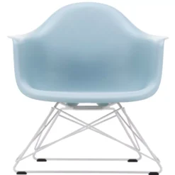 Vitra Eames LAR Loungestoel Wit Onderstel, Ijsgrijs