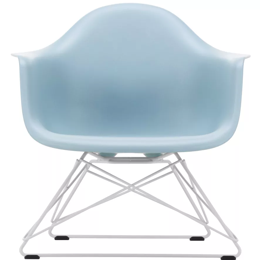 Vitra Eames LAR Loungestoel Wit Onderstel, Ijsgrijs 1 Vitra Eames LAR Loungestoel Wit Onderstel, Ijsgrijs