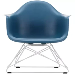 Vitra Eames LAR Loungestoel Wit Onderstel, Zeeblauw