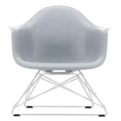 Vitra Eames LAR Loungestoel Wit Onderstel, Helder Grijs