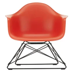 Vitra Eames LAR Loungestoel Zwart Onderstel, Poppy Red