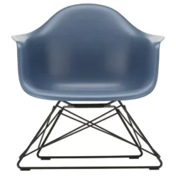 Vitra Eames LAR Loungestoel Zwart Onderstel, Zeeblauw