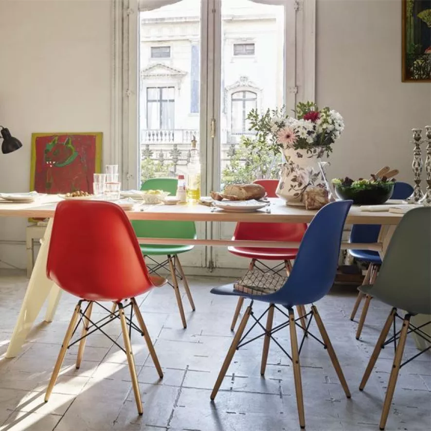 Vitra Eames DSX Stoel Verchroomd Onderstel, Poppy Red 6 Vitra Eames DSX Stoel Verchroomd Onderstel, Poppy Red - Afbeelding 6