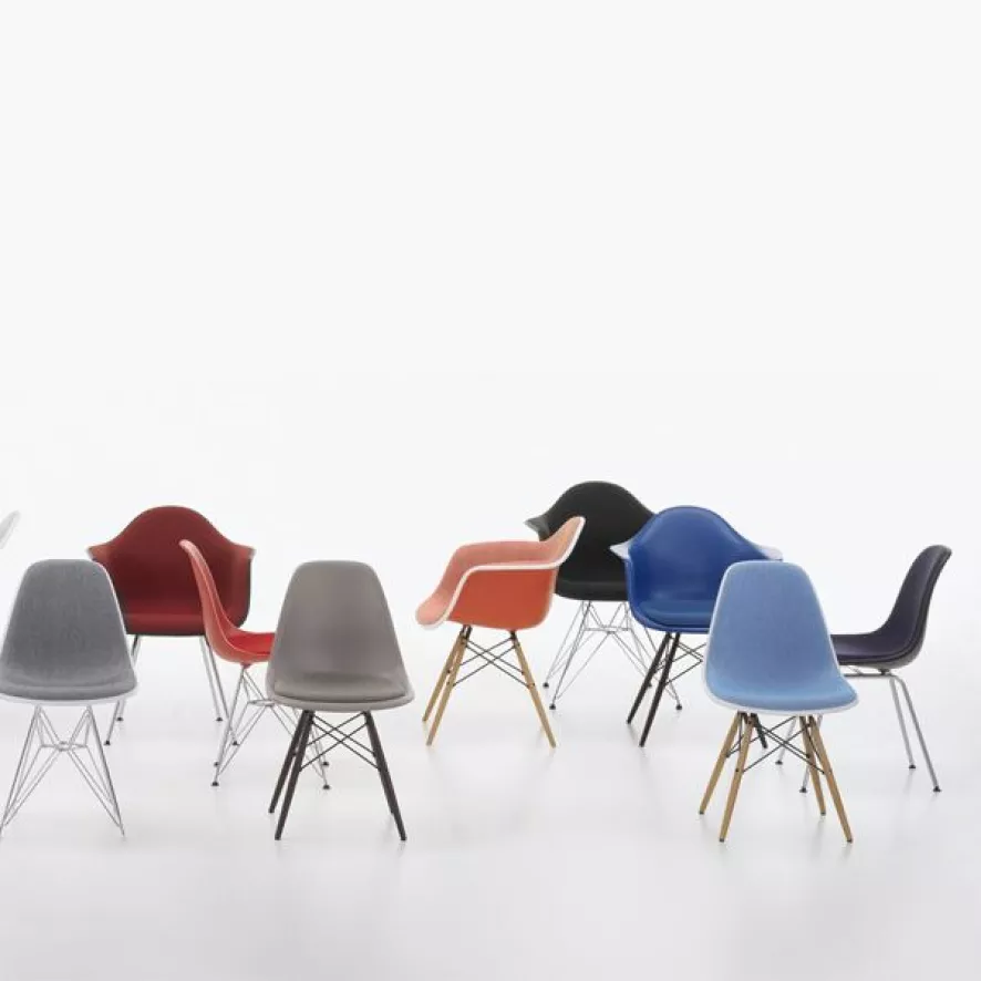 Vitra Eames DSX Stoel Verchroomd Onderstel, Poppy Red 2 Vitra Eames DSX Stoel Verchroomd Onderstel, Poppy Red - Afbeelding 2
